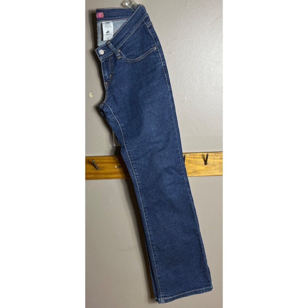 Vtg Levis Curvy Cut Jeans Bootcut Y2K 2000s Low Rise Fit Cowgirl Blue Womens 7 - Picture 7 of 8